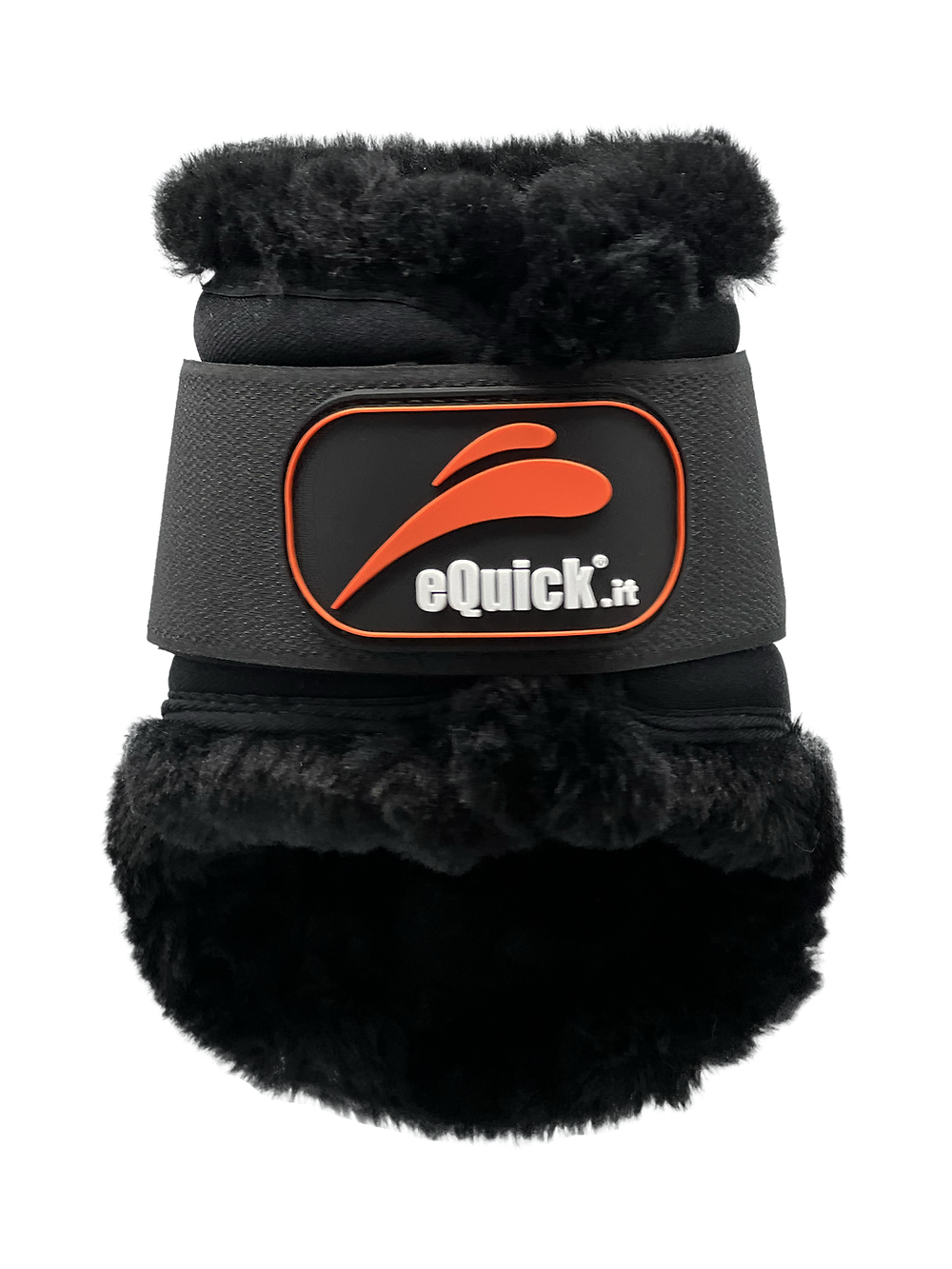eCarbon fetlock guard with velcro Fluffy black