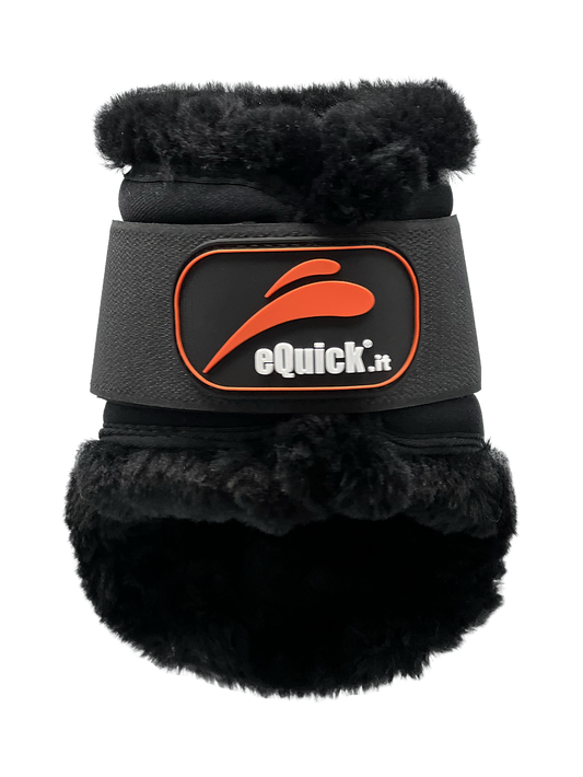 eCarbon fetlock guard with velcro Fluffy black